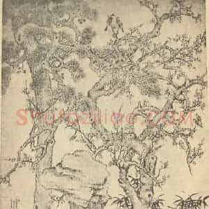 清代 杨晋国画作品《三公五爵图》摘自 南画大成 卷六