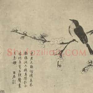 清代 蒋廷锡国画作品《花鸟》摘自 南画大成 卷六