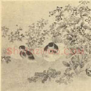 宋·辽代 宋人国画作品《小鸡图卷(一)》摘自 南画大成 卷六