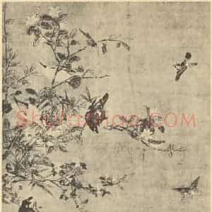 宋·辽代 宋人国画作品《花鸟图》摘自 南画大成 卷六