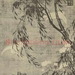 明代 吕纪国画作品《秋鹭芙蓉图》摘自 南画大成 卷六