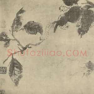 明代 徐渭国画作品《画蠋》摘自 南画大成 卷六
