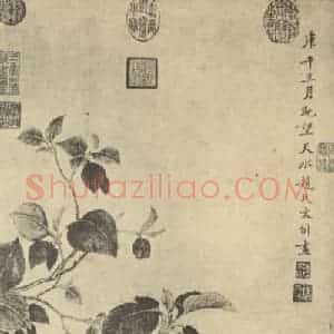 明代 文俶国画作品《春蚕食叶图》摘自 南画大成 卷六