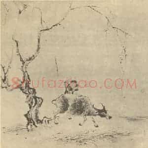 清代 华岩国画作品《牧童图》摘自 南画大成 卷七