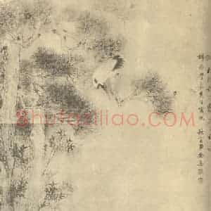 清代 余集国画作品《松阴课子图》摘自 南画大成 卷七