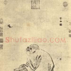 明代 张路国画作品《老子骑牛图》摘自 南画大成 卷七