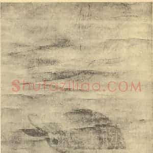 宋代 崔白国画作品《蟾宫玉兔图》摘自 南画大成 卷七
