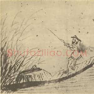 明代 徐渭国画作品《渔舟破芦狄图》摘自 南画大成 卷七