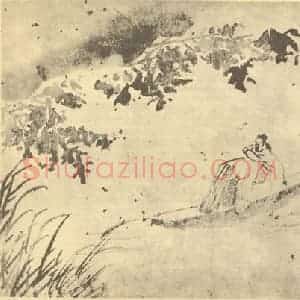 明代 徐渭国画作品《扁舟雨霁图》摘自 南画大成 卷七