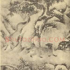 明代 明人国画作品《八兽图(四)》摘自 南画大成 卷七
