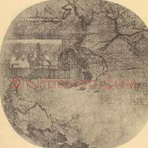 宋代 佚名国画作品《山水扇面图》摘自 南画大成 卷八