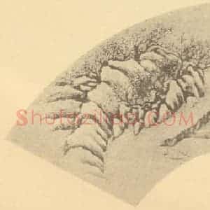 清代 改琦国画作品《山水扇面图(二)》摘自 南画大成 卷八