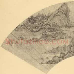 清代 王应绶国画作品《山水扇面图》摘自 南画大成 卷八