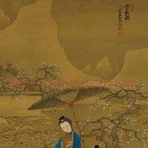 冷枚《雪艳图》国画作品高清图片赏析