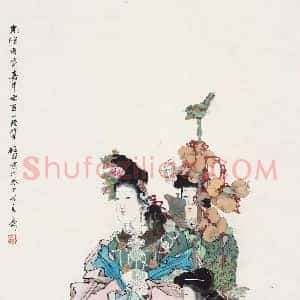 任伯年《任伯年麻姑献寿》清代书画作品图片赏析