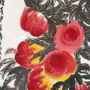 齐白石《齐白石最贵的寿桃作品》现代书画作品图片赏析