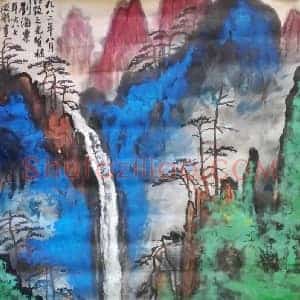 刘海粟国画《泼彩黄山》国画作品高清图片赏析
