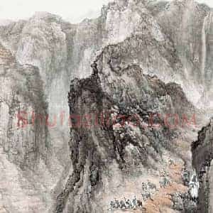 石鲁《石鲁山区修梯田背后故事》现代书画作品图片赏析