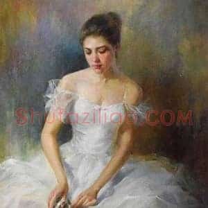 凯文雷《凯文雷画中的舞女》当代书画作品图片赏析