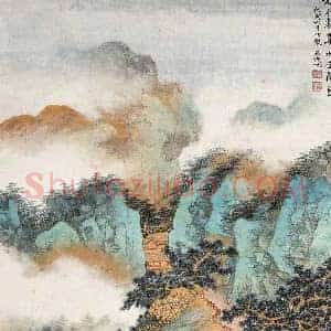 吴湖帆《吴湖帆万松金阙》现代书画作品图片赏析
