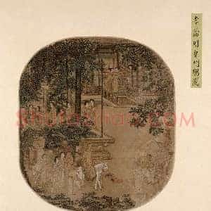 李嵩《李嵩明皇斗鸡图》宋代书画作品图片赏析