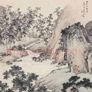 陈少梅《陈少梅西园雅集图》现代书画作品图片赏析
