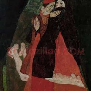 埃贡席勒《埃贡席勒红衣主教和修女》近代书画作品图片赏析