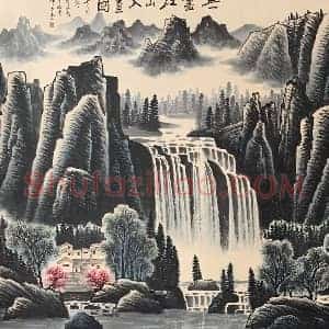 李可染《无尽江山入画图》国画作品高清图片赏析
