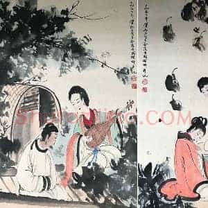 傅抱石《人物册页》国画作品高清图片赏析