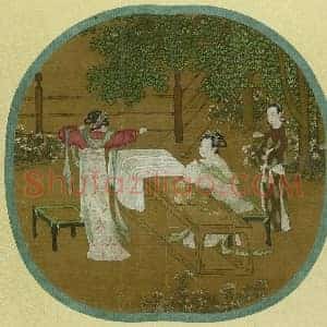 刘松年《刘松年宫女图》宋代书画作品图片赏析