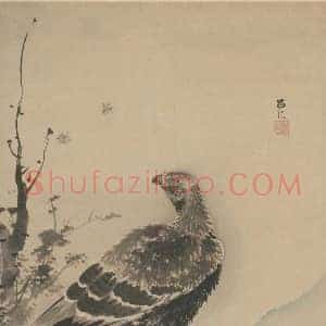 吕纪鹰鹊图轴欣赏 国画作品高清图片赏析