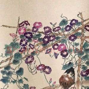 陆俨少人物画《少先队员》国画作品高清图片赏析