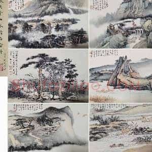 张大千《山水十四胜景》国画作品高清图片赏析