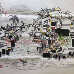吴冠中国画精品 2幅 国画作品高清图片赏析