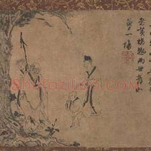因陀罗《元因陀罗五祖再来图》元代书画作品图片赏析