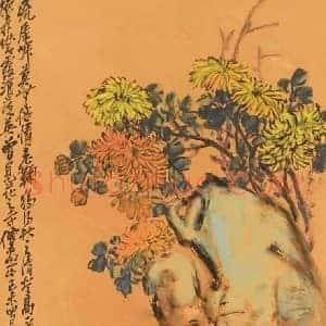 吴昌硕《吴昌硕笔下的菊花》近代书画作品图片赏析
