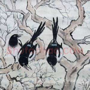 徐悲鸿《四喜图》国画作品高清图片赏析