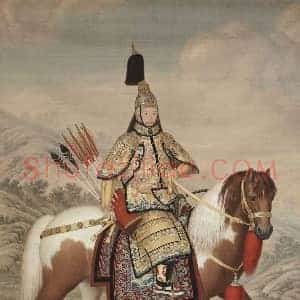 郎世宁《乾隆皇帝大阅图》国画作品高清图片赏析