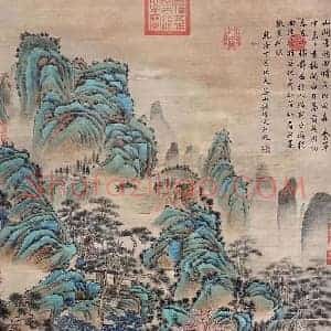 钱维城《松壑仙踪图》国画作品高清图片赏析