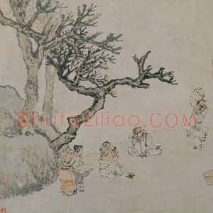 张宏《张宏击缶图》明代书画作品图片赏析