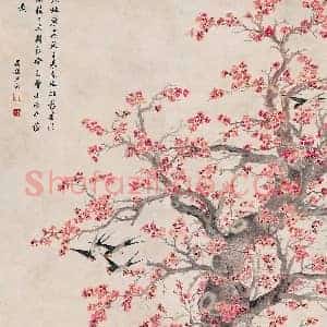 王武《王武红杏飞燕》清代书画作品图片赏析