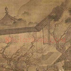 仇英《仇英春夜宴桃李园图》明代书画作品图片赏析