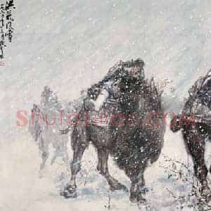 黄胄《黄胄洪荒风雪》现代书画作品图片赏析