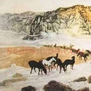石鲁《石鲁画笔下的延安宝塔山》现代书画作品图片赏析