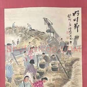 陆俨少人物画《好时节》国画作品高清图片赏析