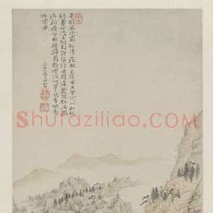 石涛对菊图轴欣赏 国画作品高清图片赏析