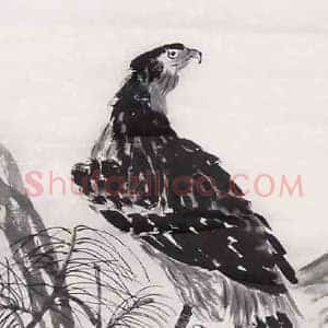 齐白石李苦禅《齐白石李苦禅师徒画鹰》现代书画作品图片赏析