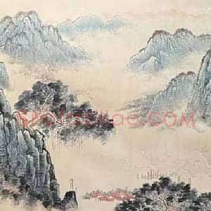 钱松嵒《长城万里无限风光》国画作品高清图片赏析