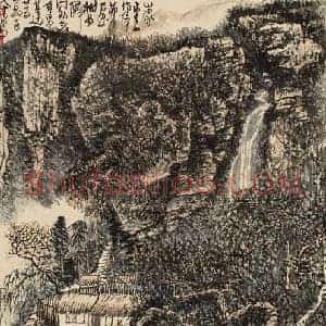 黄秋园《黄秋园山家茅屋图》现代书画作品图片赏析