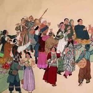 叶浅予《叶浅予中华民族大团结》现代书画作品图片赏析